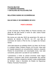 POL&Iacute;CIA MILITAR 4&ordm; COMANDO REGIONAL 1&ordm; BATALH&Atilde;O DE