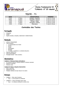 Conteúdo 8º ano EF