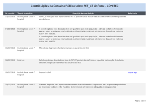 Contribuições da Consulta Pública sobre PET_CT Linfoma