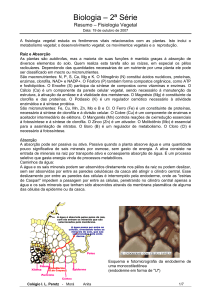 Biologia – 2ª Série - Colégio I. L. Peretz