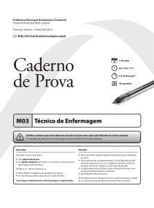 Prova - Processo Seletivo BALNEÁRIO CAMBORIÚ 2013