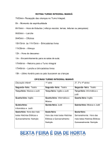 ROTINA TURNO INTEGRAL MANHÃ 7h30min