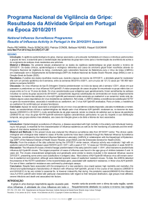 Programa Nacional de Vigilância da Gripe: Resultados da Atividade