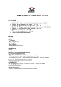 Roteiros de estudos para as parciais – 7° anos