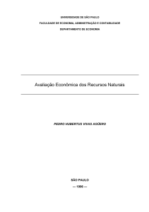 Avaliação Econômica dos Recursos Naturais