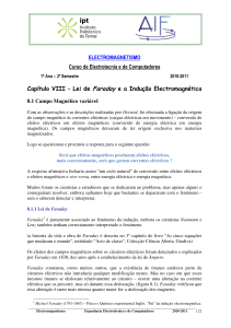 Capítulo VIII – Lei de Faraday e a Indução Electromagnética