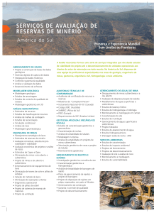 serviços de avaliação de reservas de minério