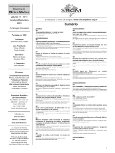 Sumário - Sociedade Brasileira de Clínica Médica