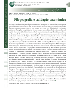 Filogeografia e validação taxonômica