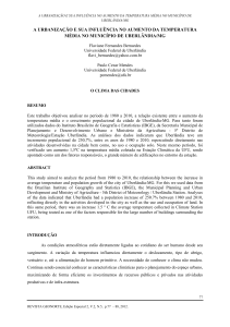 a urbanização e sua influência no aumento da temperatura média