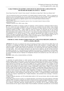 caracterização química dos solos da região do