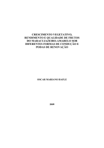 crescimento vegetativo, rendimento e qualidade de frutos