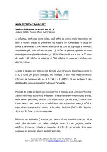 NOTA TÉCNICA 29/03/2017 Vacinas influenza no Brasil em