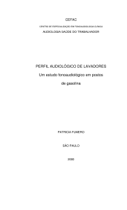 PERFIL AUDIOLÓGICO DE LAVADORES Um estudo