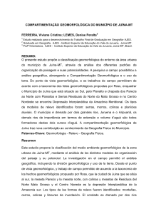 COMPARTIMENTAÇÃO GEOMORFOLÓGICA DO MUNICÍPIO DE