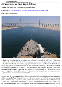 A inauguração do novo Canal de Suez