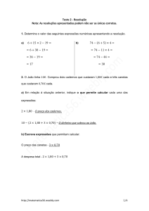 Teste 2 - Matemática