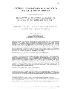 percepção do cuidador familiar acerca da unidade de terapia