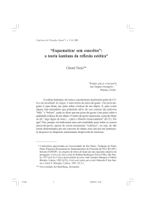 “Esquematizar sem conceitos”: a teoria kantiana da reflexão estética*