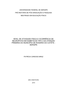 nível de atividade física e ocorrência de neuropatia em