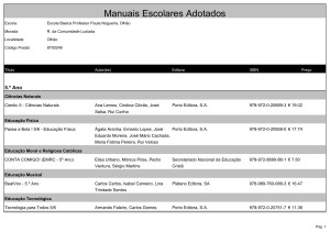 Manuais Escolares Adotados - Agrupamento de Escolas Professor