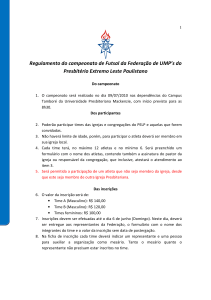 Regulamento do campeonato de Futsal da Federação de UMP`s do