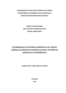 determinação da eficiência energética da tração humana