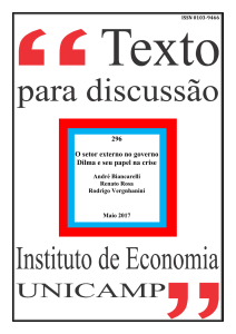 O setor externo no governo Dilma e seu papel na crise