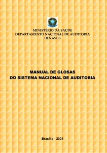 MANUAL DE GLOSAS DO SISTEMA NACIONAL DE AUDITORIA