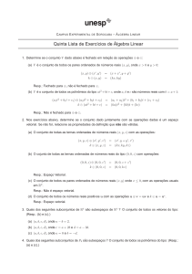 5ª Lista de exercícios