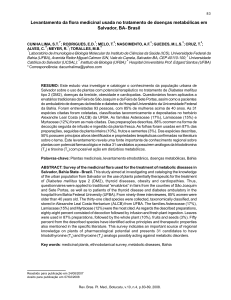 Levantamento da flora medicinal usada no tratamento de doenças