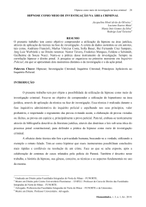 HIPNOSE COMO MEIO DE INVESTIGAÇÃO NA ÁREA CRIMINAL