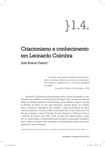 Criacionismo e conhecimento em Leonardo Coimbra