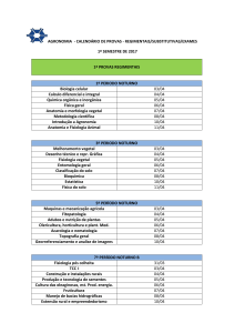 Calendário de Provas Agronomia - Noturno 2º Bimestre 2017-1