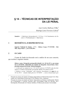 Artigo 14 - TÉCNICAS DE INTERPRETAÇÃO DA LEI PENAL