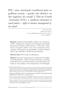 PAC: uma orientação neoliberal para as políticas sociais
