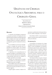 URGêNCIAS EM CIRURGIA ONCOLóGICA ABDOMINAL PARA O