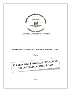Tema: O papel dos Tribunais de Contas no combate à Corrupção