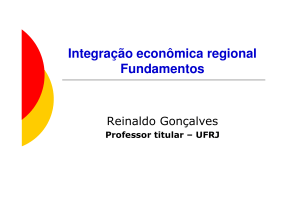 Sessão 1: Integração econômica regional