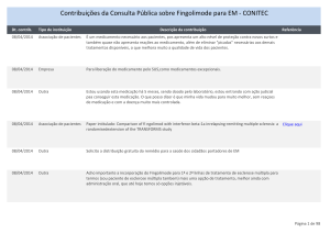 Contribuições da Consulta Pública sobre Fingolimode