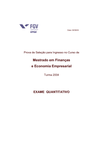 Mestrado em Finanças e Economia Empresarial