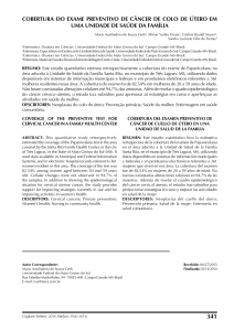 cobertura do exame preventivo de câncer de colo de útero em uma