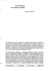 O treino assertivo na formação do psicólogo - (RIHS)