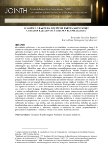 o saber e o fazer da equipe de enfermagem sobre