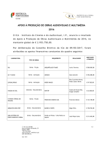 apoio à produção de obras audiovisuais e multimédia 2016