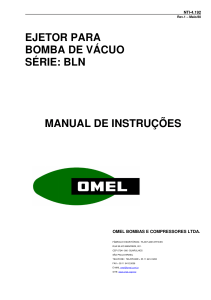 EJETOR PARA BOMBA DE VÁCUO SÉRIE: BLN MANUAL DE