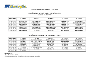 HORÁRIO DE AULAS/ 2016 – ENERGIA MED