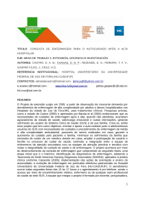 consulta de enfermagem para o autocuidado após a alta