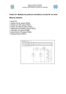 Prática 01: Medição de potência monofásica circuito RL em série