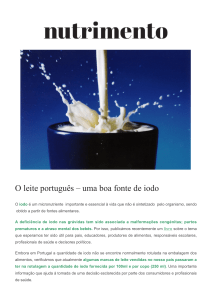 O leite português – uma boa fonte de iodo